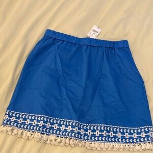 J. Crew Vibrant Blue Mini Skirt with White Accents